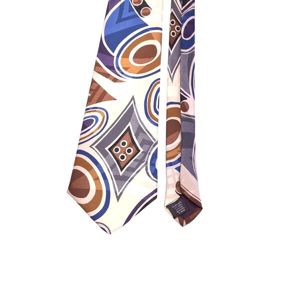 Vintage Surrey Abstract Pattern Silk Men's Tie - Picture 8 of 8